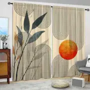 2Pcs Bohemian Abstraction Printed Curtain Home Decor Rod Pocket Window Treatment