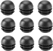 eMagTech 36Pcs Plastic Tube Insert Plug Round End Plugs Tube Domed Inserts End Caps Stoppers Furniture Accessories for Chairs Table Legs 25mm Black