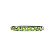 TriJewels Round Peridot Women 7 Stone Wedding Band Ring in 14K Gold JP:100649