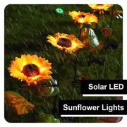 Solar Sunflower Light Waterproof Warm White Led Automatic Sensor Deco Lamp With