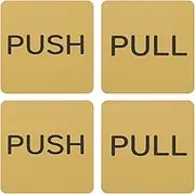 uxcell 2Set Push Pull Door Stickers, 3in Push and Pull Signs Plate Acrylic Vertical Self-Adhesive for Doors Glass Window Business Stores, Square, Gold