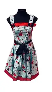 HELL BUNNY DIXIE Rockabilly Size 8 Blue Pinup Dress NEW - Fit And Flare