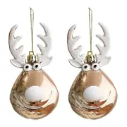 Christmas Bauble Ornaments, Elk Design, Hanging Balls, Party Props For Christmas Tree Decorations champagne elk*2