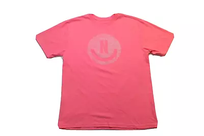 Neff Mens Smile Logo Neon Pink Heather Shirt NWT L