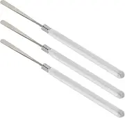 Makeup Spatula, Lotion Spatula 3pcs Cosmetic Spatula Makeup Foundation Spatula Color Blending Stainless Steel Transparent Handle Nail Gel Spatula Stirring Rod
