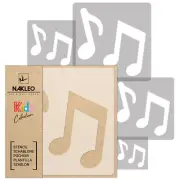 5x reusable PLASTIC Stencils / 13.4" to 3.5"/ Nursery KIDS Template / NOTES