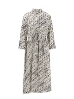 [Tory Burch] Tory Burch-Silk Dress With Pixelated Logo Print-Donna 8
