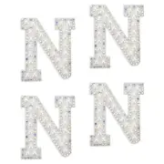 10Pcs Iron on Letters Patch,4.5cm Self Adhesive Patches for Hats Bags(White)