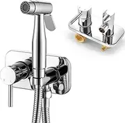 Senhozi Warm Water Bidet Sprayer for Toilet, Handheld Bidet Sprayer with Brass Hot and Cold Mixing Valve, Shattaf for Feminine Hygiene, SE-0002-CP