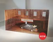 Wood and bricks two story garage Scale 1:18 Diorama model kit Display Size 1/18