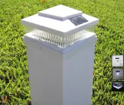 Set of 12 Garden Plastic White 5 X 5 Outdoor 5 LED 78Lumens Solar Post Cap Light