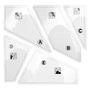5Pcs Quilting Cutting Template Grids Crazier Eights Template Quilt Ruler1154