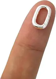 [TANJUN] S925 Oval Spring Gate Connector Small Carabiner Bail Clasp Sterling Silver Necklace Bracelet Extender Clasps and Closures for DIY Jewelry