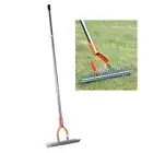 Carbon Steel Lawn Thatching Rake Metal Rake Dethatcher Rake for Dead Grass