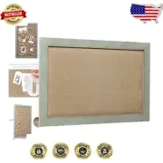 Elegant 18X29 Rustic Linen Bulletin Board - Chic Wall Organizer for Memories