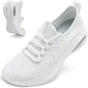 Rollstep Wide Toe Box Shoes Women Extra Wide Width Sneakers Air Cushion Road Running Shoes Ultra Light Tennis Gym Workout Training Shoes Breathable Walking Shoes with Arch Support