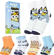 [Bluey] Girls Socks Pack of 5 Funny Socks with Motif - Gifts for Children, multicoloured, 27-30