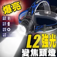 在飛比找momo購物網優惠-爆亮 L2 強光變焦 IPX4防水頭燈(頭燈 登山頭燈 釣魚