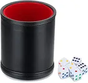 Felt Lined Professional Dice Cup - with 6 Dice Quiet for Yahtzee Game