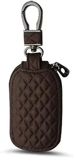 BELOMI Car Key Case, Genuine Leather Remote Key Fob Cover, Universal Vehicle Keyring Zipper Bag