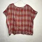 NWT Madewell plaid boxy t shirt womens XXS lagenlook cottagecore prairie peasant
