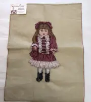 Cornerstone Design Large Preworked Needlepoint Canvas Wool Victorian GIRL 1787