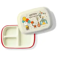 在飛比找momo購物網優惠-【小禮堂】SNOOPY 史努比 日本製 塑膠餐盤 附蓋 方形
