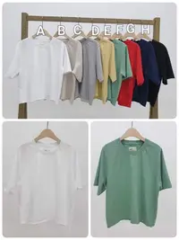 在飛比找Yahoo!奇摩拍賣優惠-正韓korea韓國進口15basis白色素色短袖T恤 現貨 