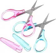 TEHAUX Scissors Small Mini Scissors Lightweight Scissor Set for Classroom Boys and Girls Protective Cover