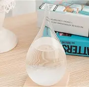 Storm Glass Weather Station Predictor, Barometer Bottle with Wood Base for Home and Office Decoration，Romantic Gifts for Birthday Thanksgiving and Christmas - Weather Station (Large)