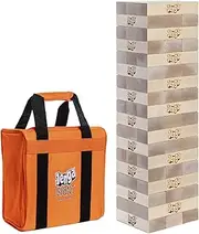 Jenga Giant JS4 (Stacks to Over 3 Feet) Precision-Crafted, Premium Hardwood Game with Heavy-Duty Carry Bag (Authentic Jenga Brand Game)
