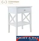 Long Island 1 drawer Bedside Lamp Side Table CONTEMPO RANGE Matte White