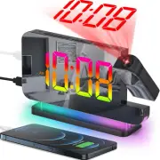 Projection Alarm Clock, 7.4" Digital Mirror Clocks with 180° Rotatable Projector