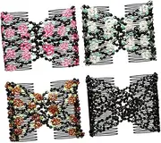 SOESFOUFU 4pcs Stretchy Beads Hair Comb Clips Double Hair Slide Accessories for Women Handmade Durable Design for Casual and Formal Styles