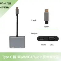 在飛比找momo購物網優惠-【tFriend】Type C 轉 HDMI/VGA 二合一