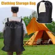 Backpack Black Drawstring Dirty Laundry Bag Camping Travel Clothing Storage Bag