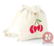 Cute cherries backpack beach holiday school college organic cotton day bag