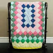 New 45”x37” Handmade Kids Patchwork Cotton Quilt.