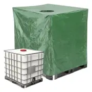 IBC Tote Cover, 47"L x 39"W x 45"H WaterProof Protective Hood 275 Gallon, Green