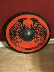 Medieval Viking Eivor Valhalla Raven Shield Authentic Battleworn.