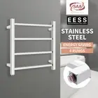 ACA Chrome Square Electric Heated Towel Rack Stainless Steel Warmer Rail 4 Bars