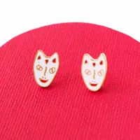 在飛比找Little OH! 手工飾品優惠-狐面 日本文化 耳環 耳夾