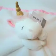 NWT 2016 Carters UNICORN w/ GOLD HORN Lovey Plush Blanket Pink