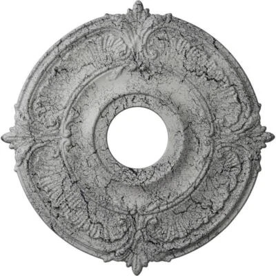 Ekena Ceiling Medallion 5/8"x18"x18" Polyurethane Attica Ultra Pure WhiteCrackle