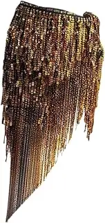 [ａ aternee] Belly Dance Hip Scarf Shiny Bellydance Hip Belt for Club Festival Dancer Rumba