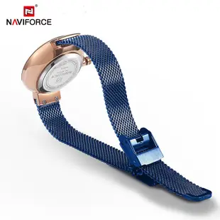 領翔NAVIFORCE頂級奢侈品牌女士手錶時尚創意3D玫瑰女士手錶休閒手錶時鐘