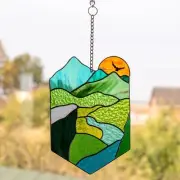 Sunset Stained Glass Wall Hangings Decor Modern Stained Glass Panel