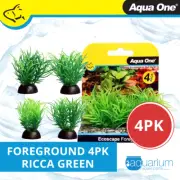 Aqua One Ecoscape Foreground Ricca Green Plastic Plant - 4pk (28361)