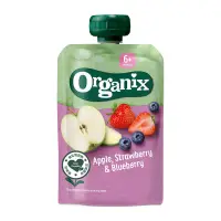 在飛比找樂天市場購物網優惠-英國 Organix 歐佳 6m+ 水果纖泥 - 蘋果草莓藍