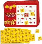 Big Dot of Happiness Chinese New Year - Bingo Cards and Markers - Year of The Rat Party Bingo Game - Set of 18